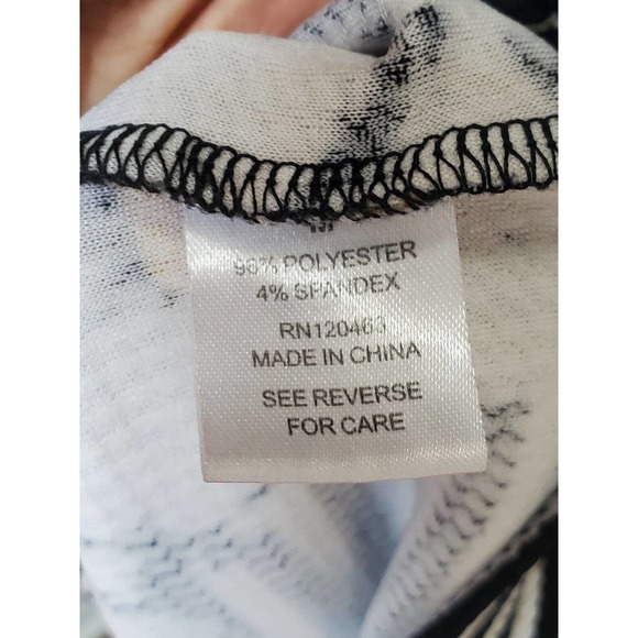 Violet b. Women Black & White Round Neck Short Sleeve Knee Length Dress Medium - Picture 9 of 12